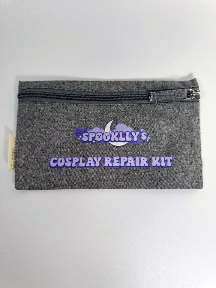 Kleine Kosmetiktasche mit Logo in Grau (100% Recycelte Baumwolle)