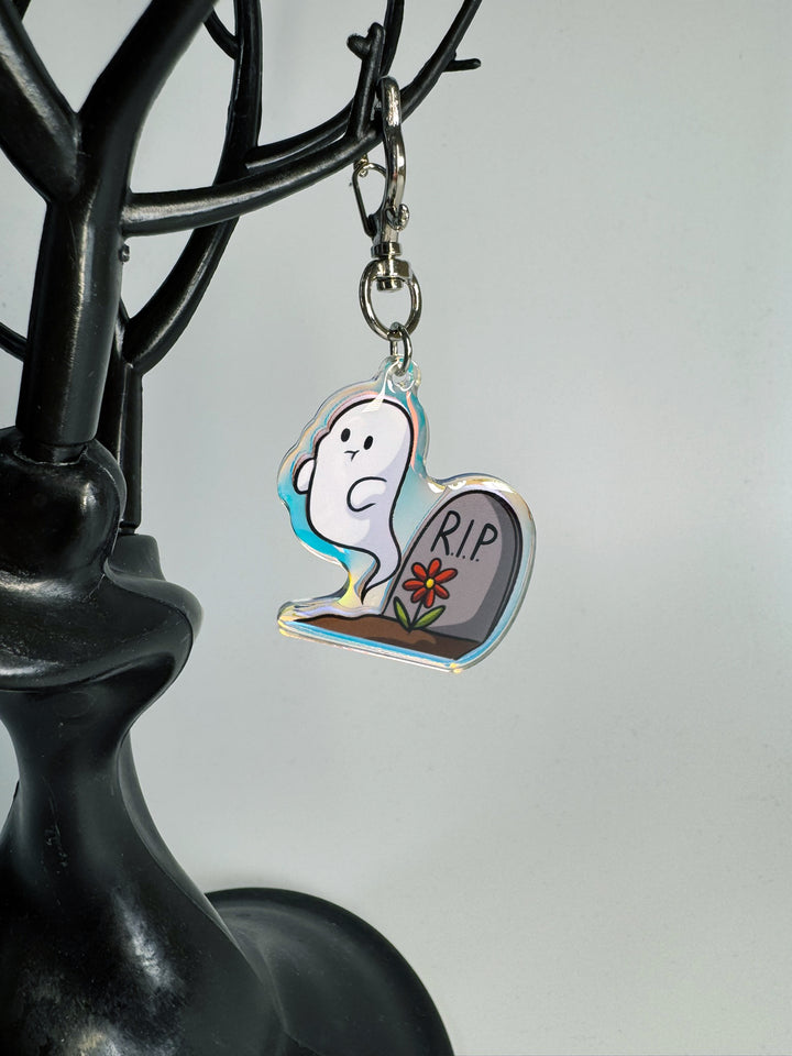 Acryl Anhänger Regenbogeneffekt - Spooklly RIP